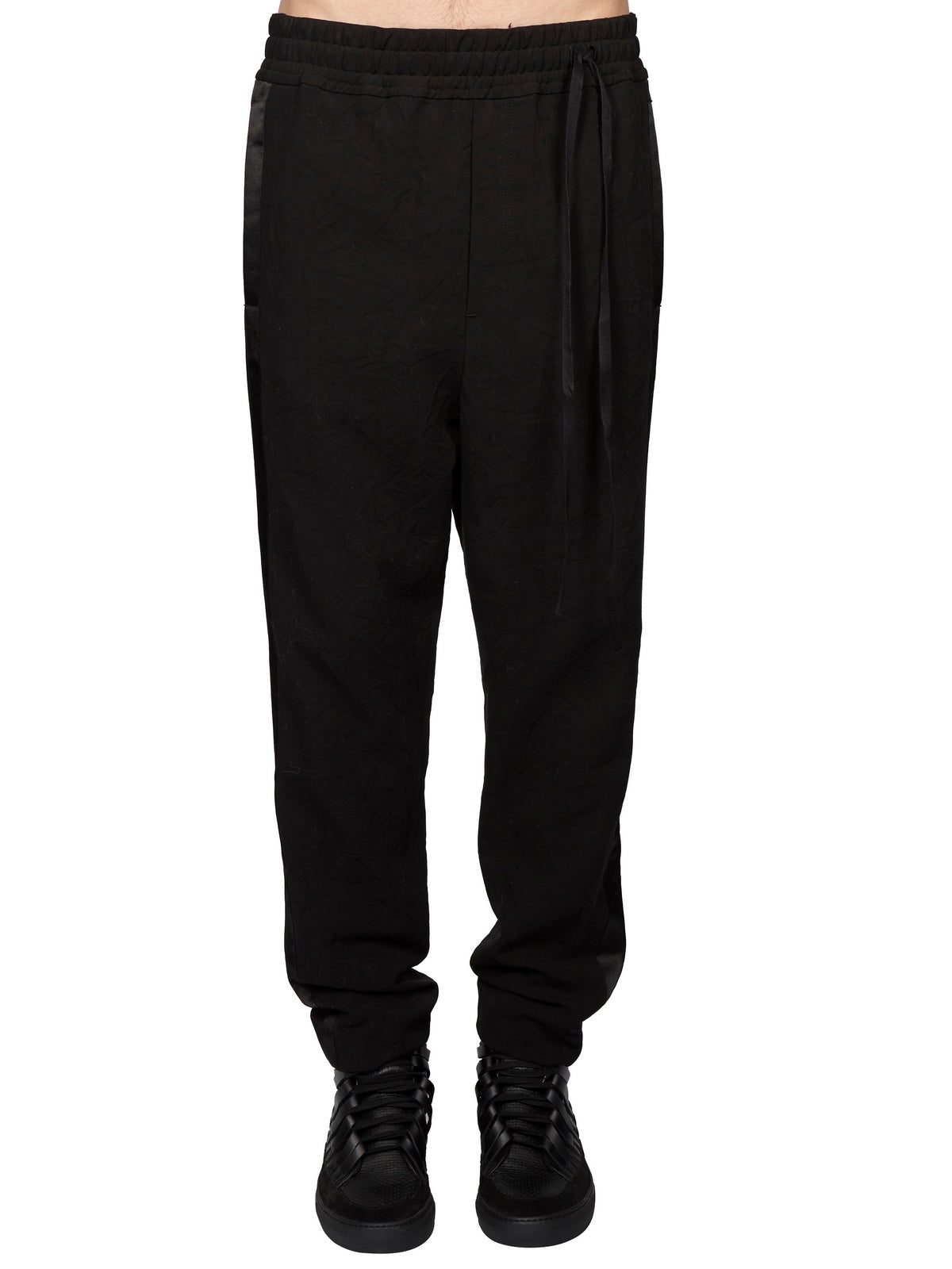 DAMIR DOMA Men's Cotton Trouser with Satin Accents - Size 48