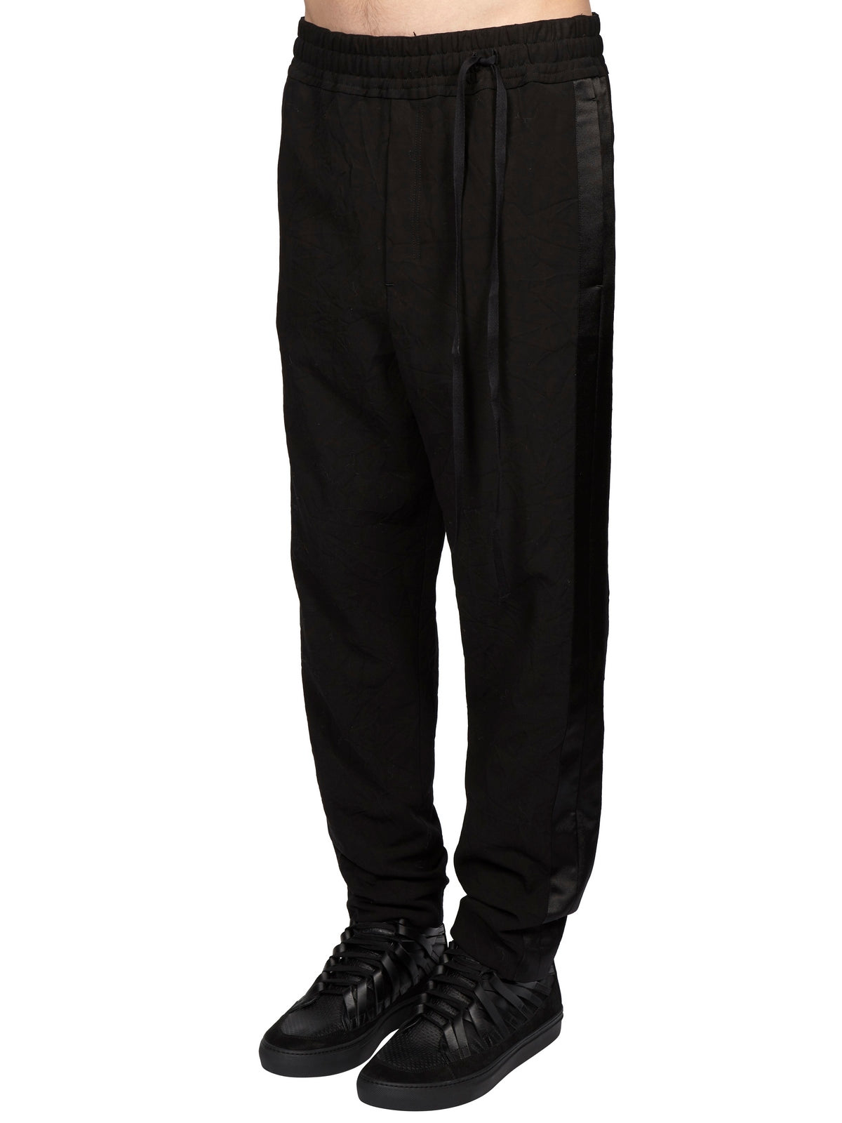 DAMIR DOMA Men's Cotton Trouser with Satin Accents - Size 48