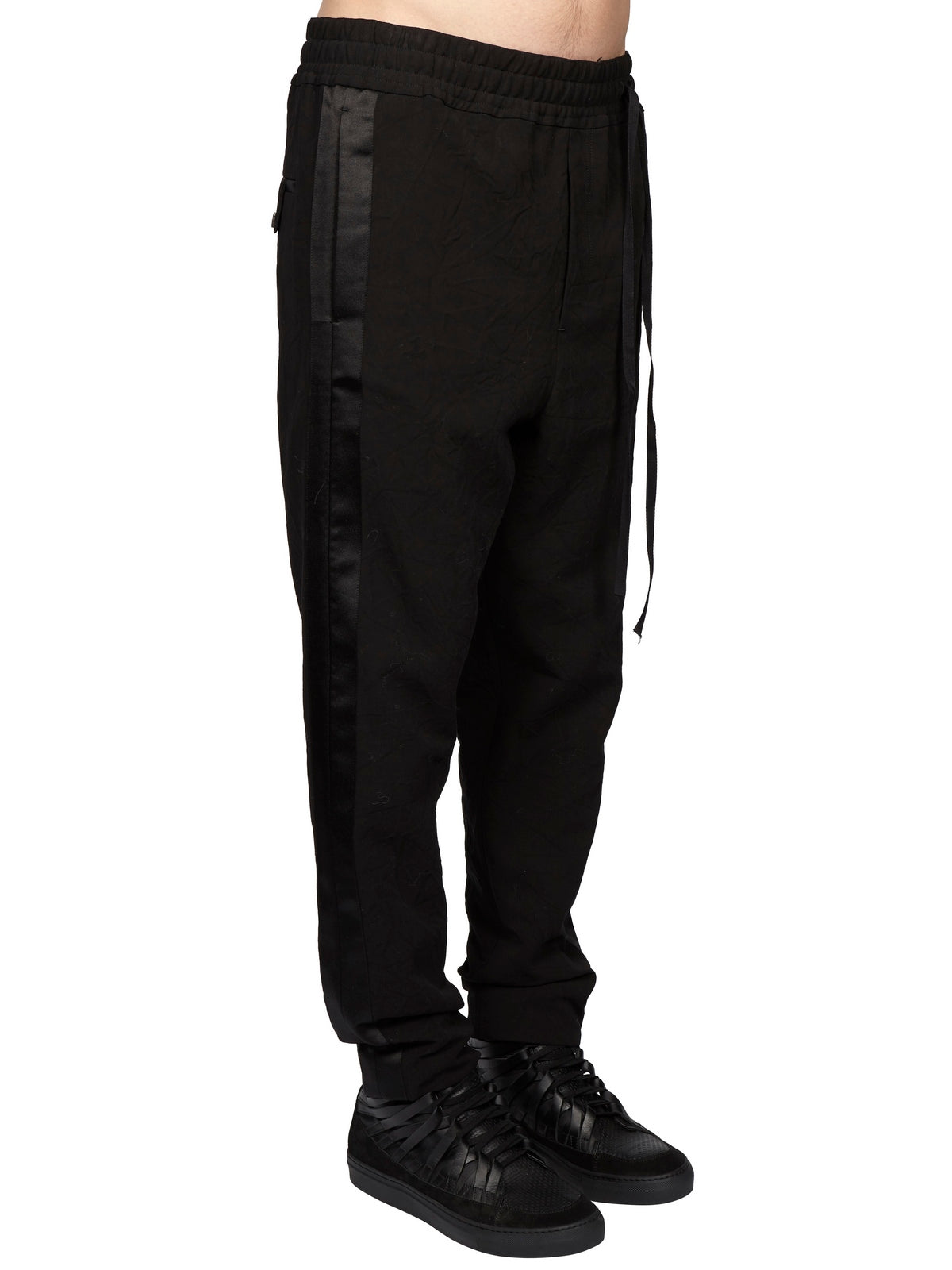 DAMIR DOMA Men's Cotton Trouser with Satin Accents - Size 48