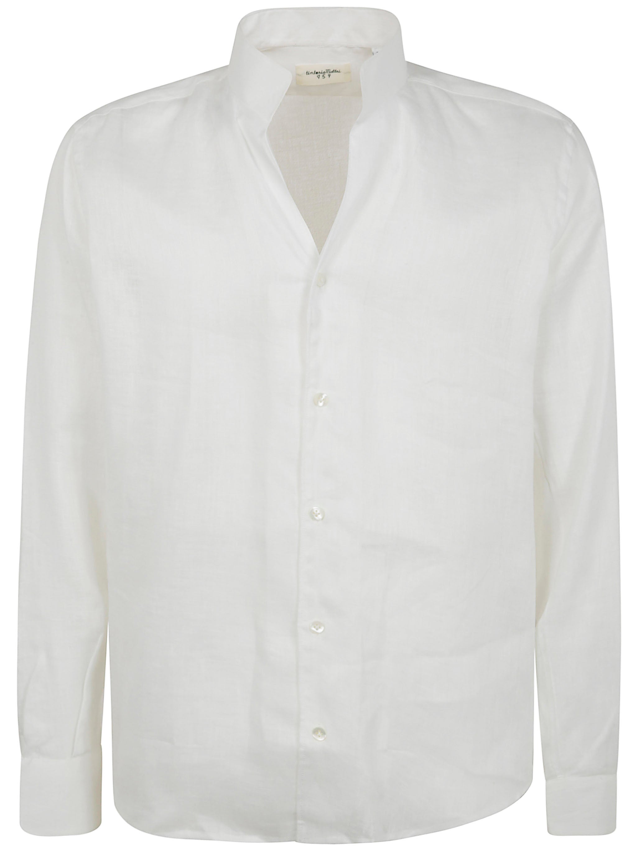 TINTORIA MATTEI Guru High Neck Linen Shirt