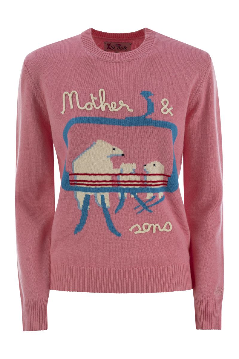 MC2 SAINT BARTH Wool-Blend Jumper with Embroidered Front and Crew Neck for Women