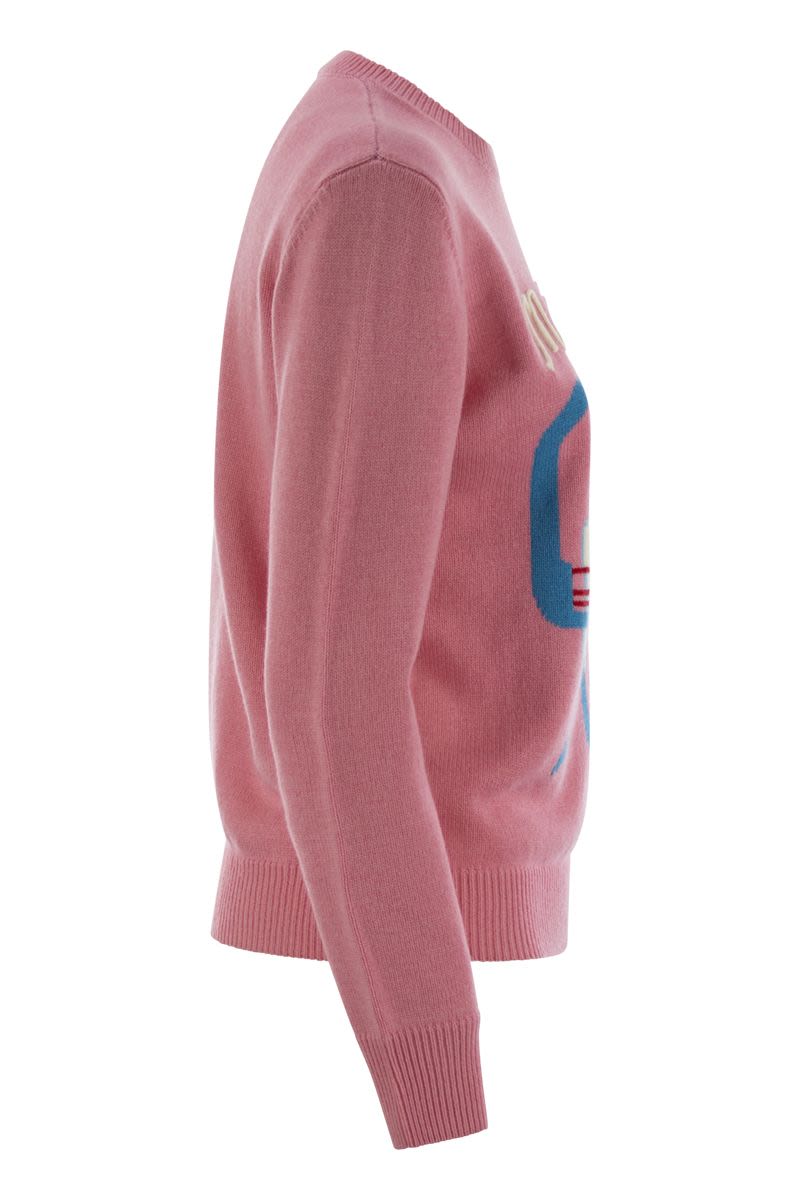 MC2 SAINT BARTH Wool-Blend Jumper with Embroidered Front and Crew Neck for Women