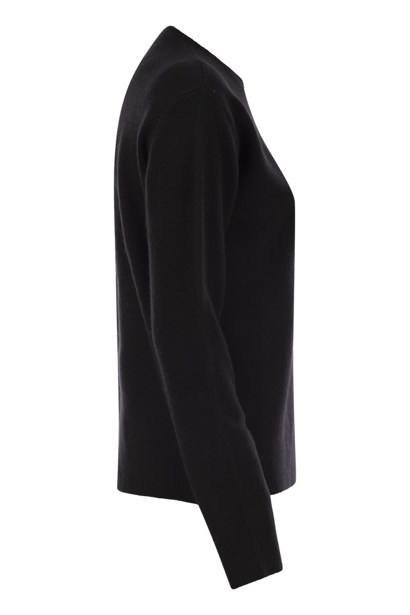 MC2 SAINT BARTH Wool and Cashmere Blend Sweater with Embroidered Lettering