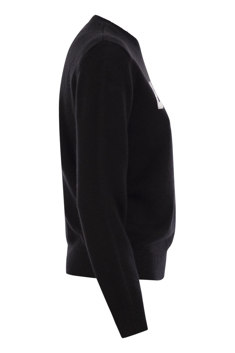 MC2 SAINT BARTH Wool and Alpaca Blend Sweater with Embroidered Addicted