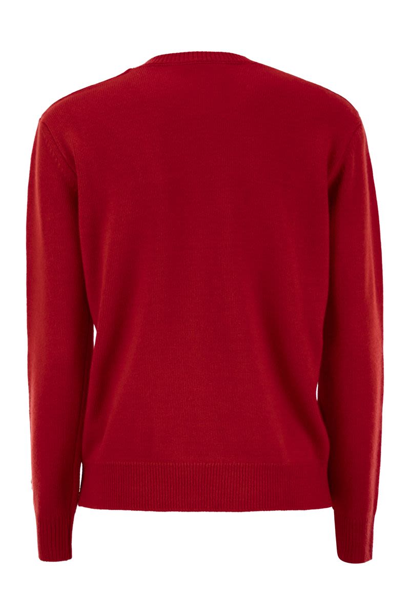 MC2 SAINT BARTH Wool Cashmere Blend Sweater with Embroidered Design