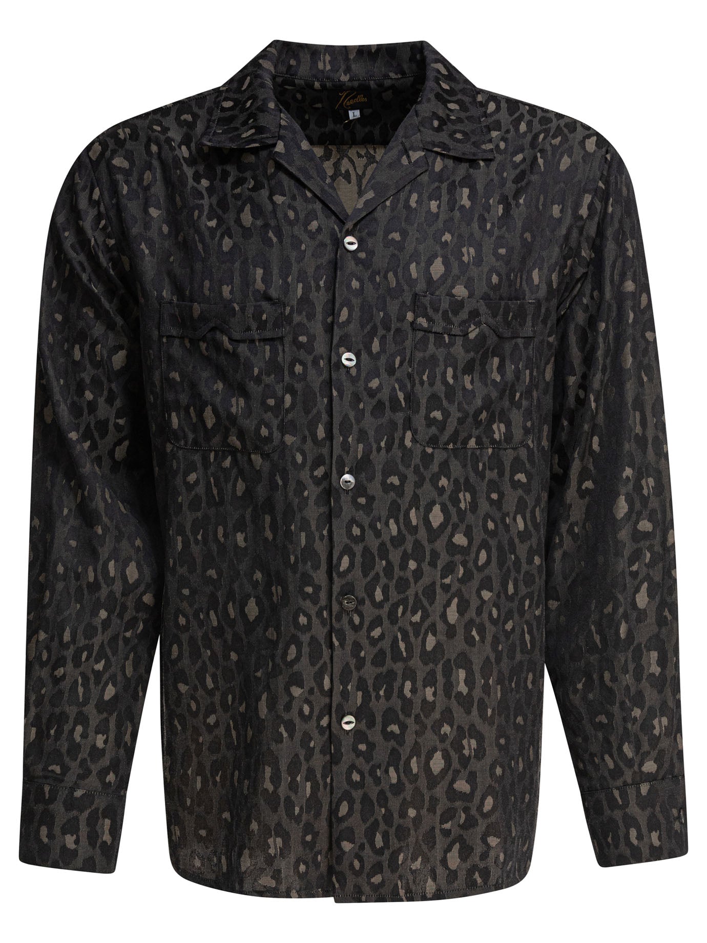 NEEDLES Men's Relaxed Fit Camp Collar Long Sleeve Shirt