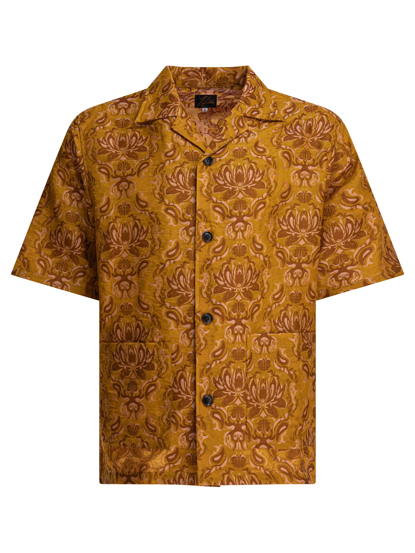 NEEDLES Men's Regular Fit Camp Collar Short Sleeve Shirt