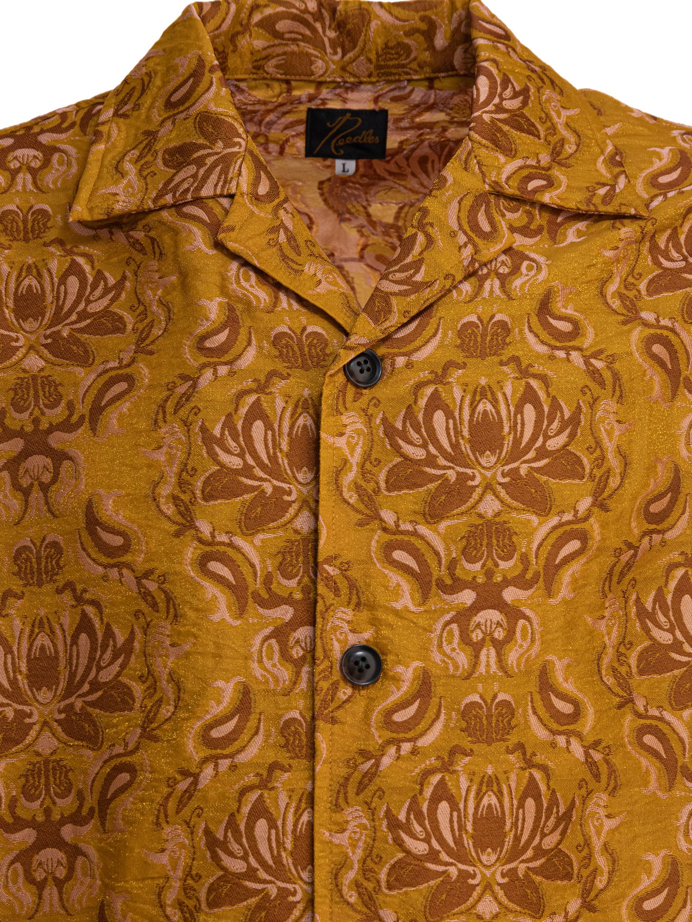 NEEDLES Men's Regular Fit Camp Collar Short Sleeve Shirt