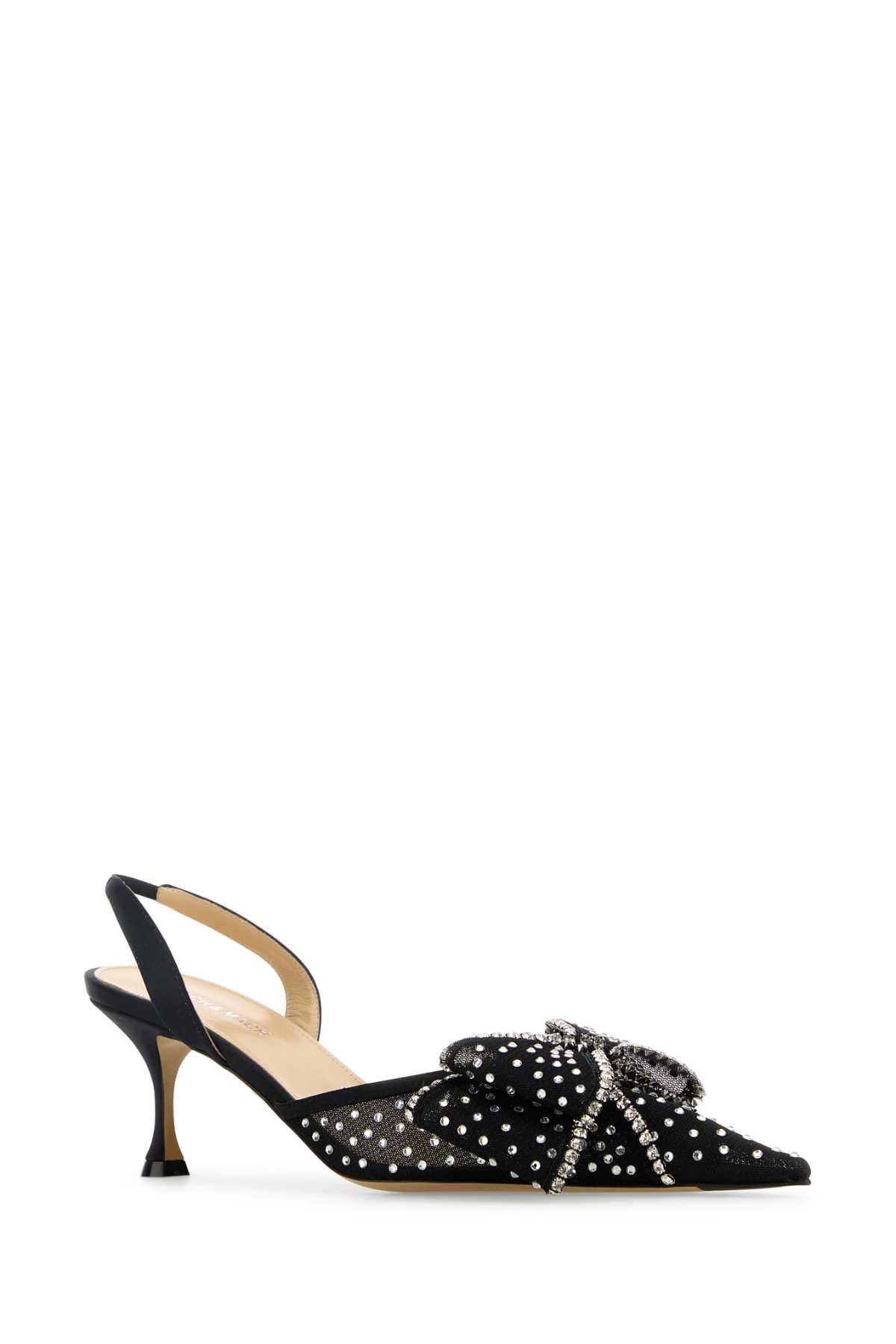 MACH & MACH Embellished Mesh Slingback Pumps