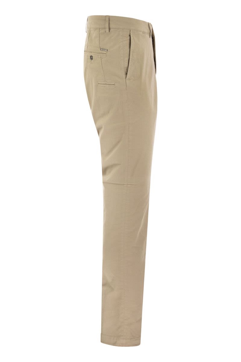 PESERICO Men's Mini Stretch Cotton Chino Trousers