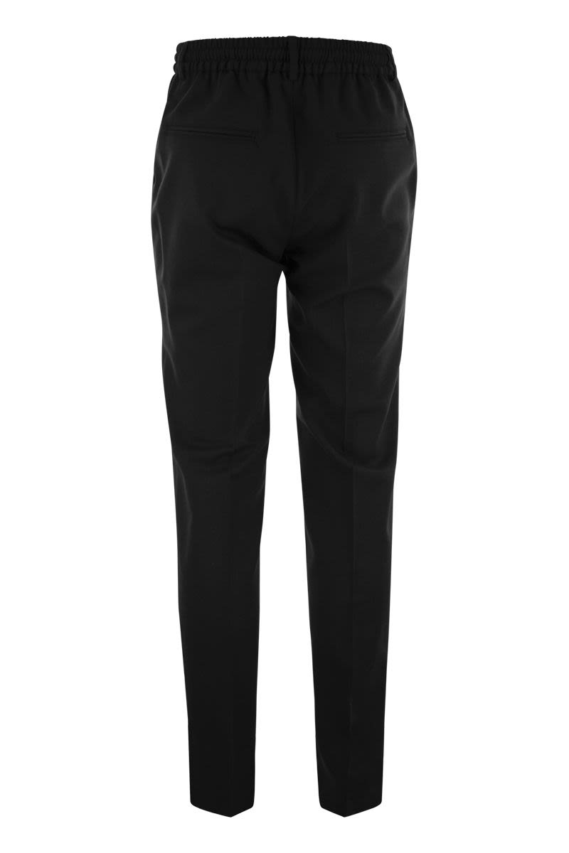 PESERICO Wool-Blend Flannel Trousers with Drawstring Closure