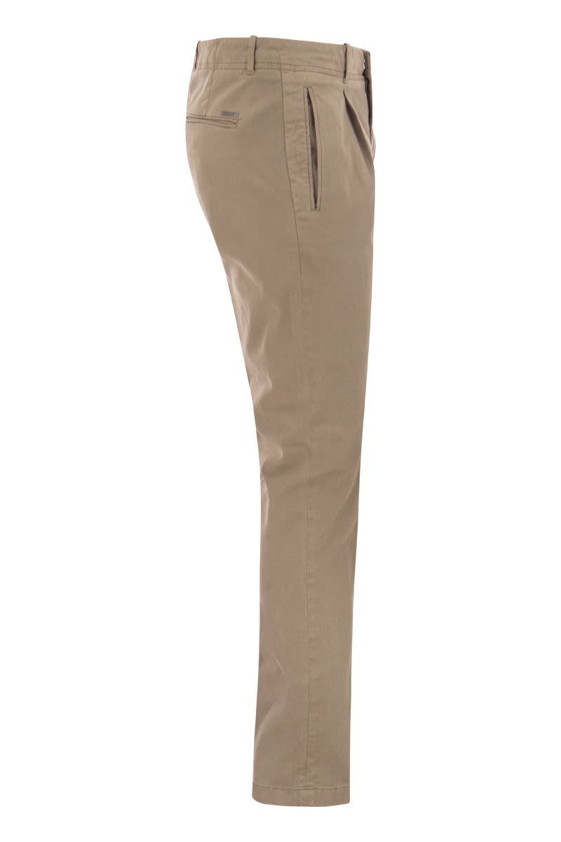 PESERICO Slim Fit Cotton and Silk Trousers