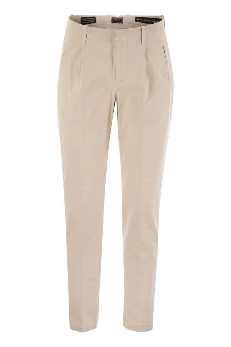 PESERICO Cotton Trousers with Darts for Men