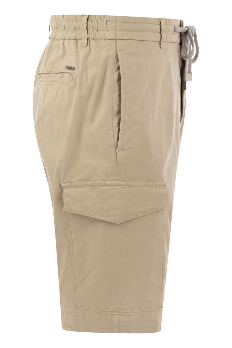 PESERICO Lightweight Cotton Lyocell Canvas Jogger Bermuda Shorts