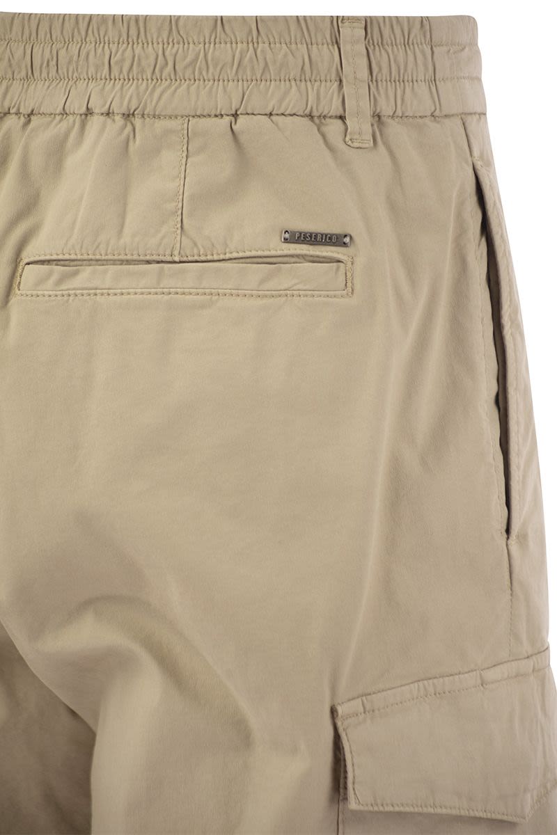 PESERICO Lightweight Cotton Lyocell Canvas Jogger Bermuda Shorts