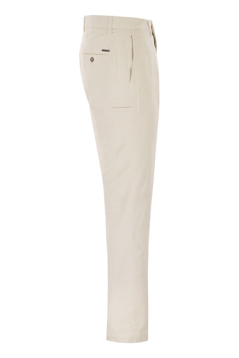 PESERICO Stretch Cotton Gabardine Chino Trousers - Regular Fit