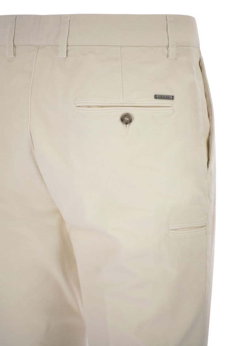 PESERICO Stretch Cotton Gabardine Chino Trousers - Regular Fit