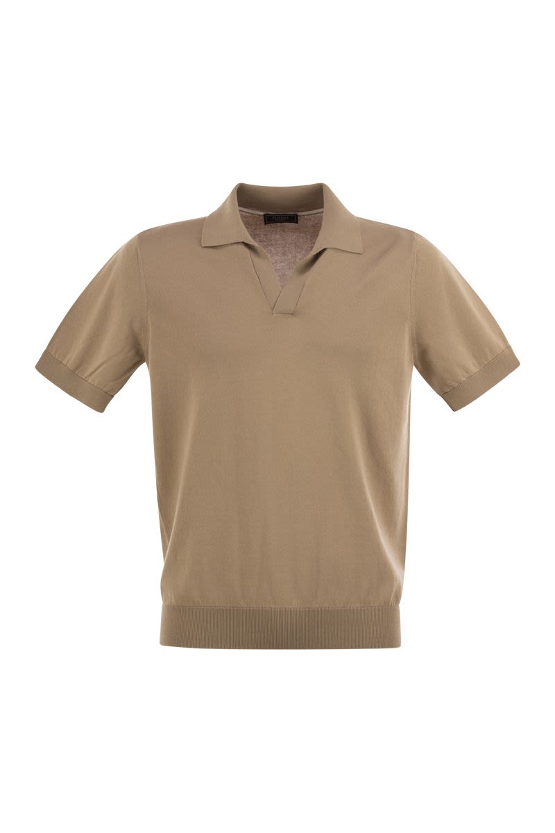 PESERICO Cotton Polo Shirt with Satin Finish