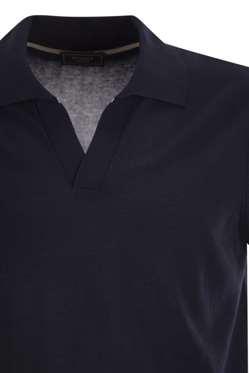 PESERICO Men's Polo Shirt in Pure Cotton Yarn - Regular Fit