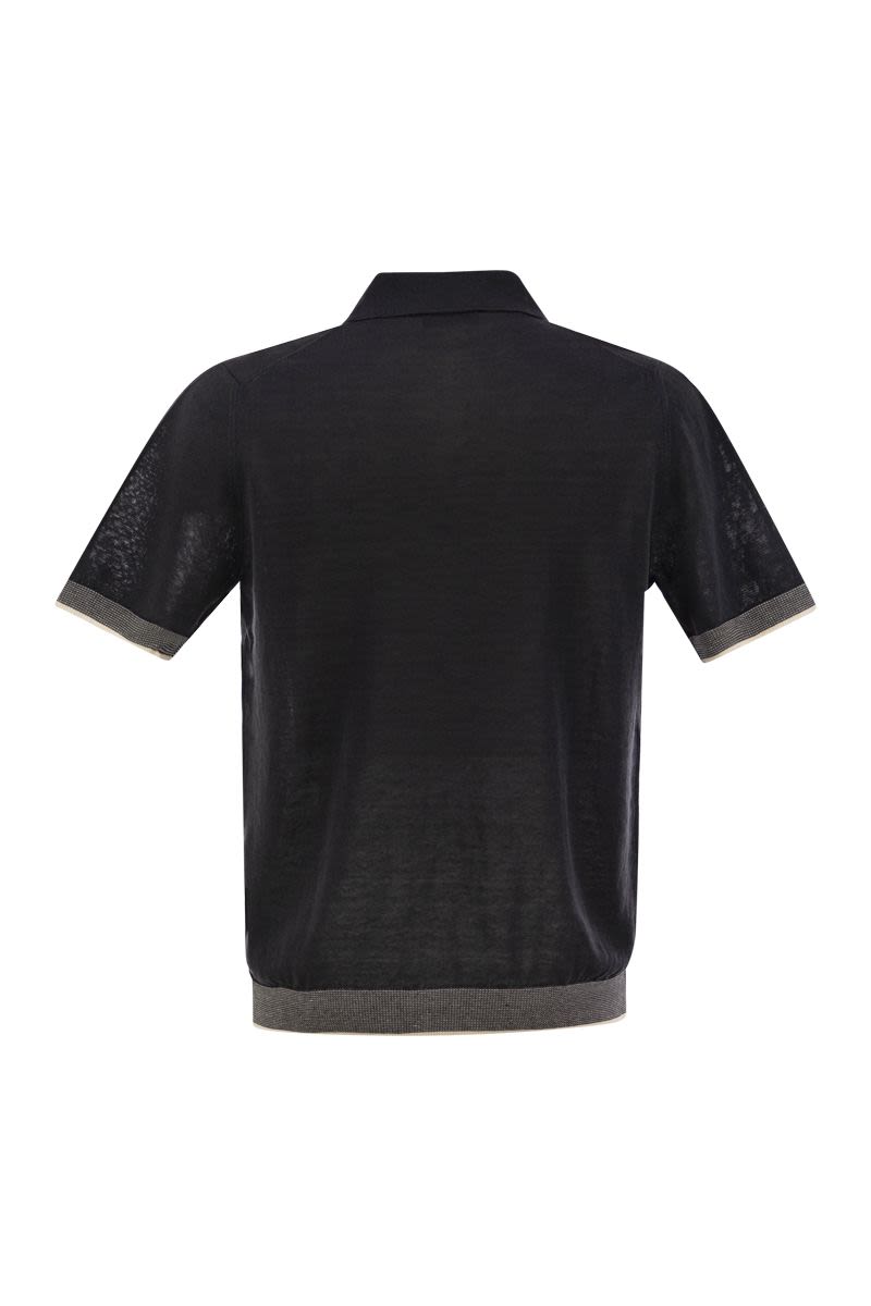 PESERICO Men's Polo Shirt in Linen and Cotton Yarn