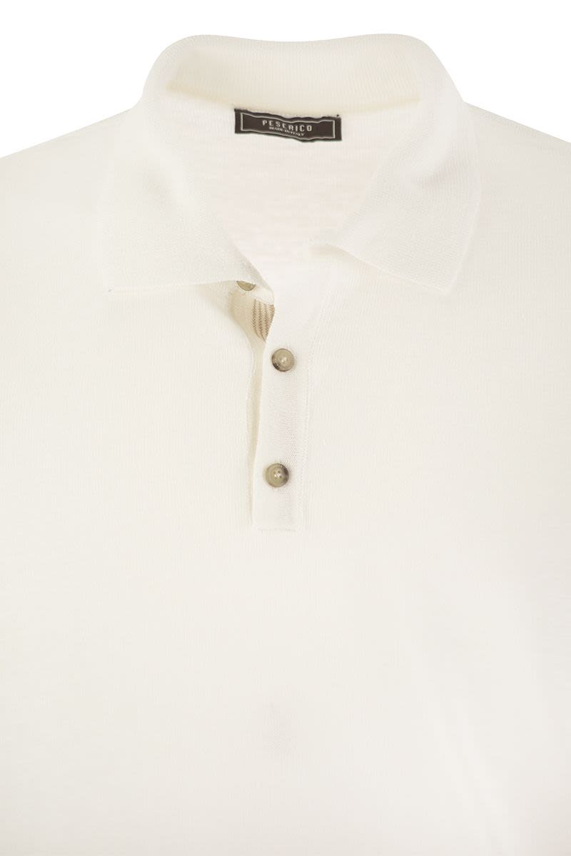 PESERICO Linen and Cotton Yarn Sail Collar T-Shirt - Men's Regular Fit