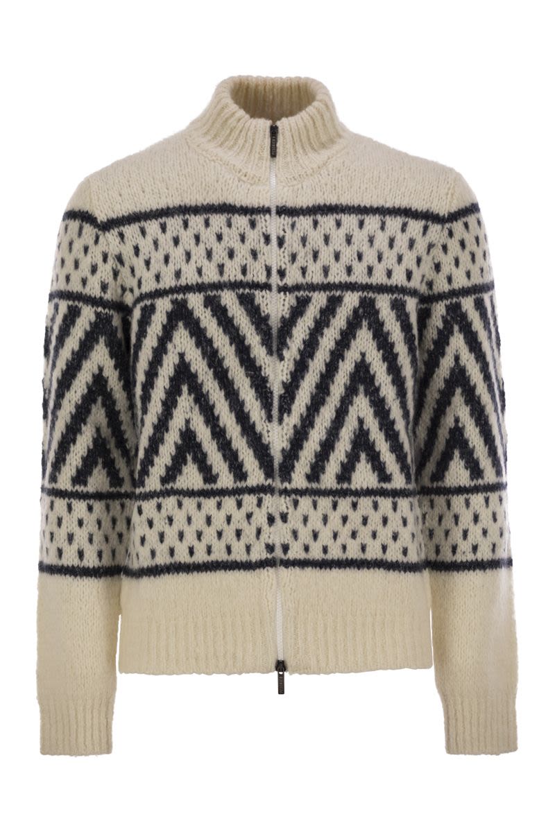 PESERICO Alpaca and Cotton Yarn T-Shirt with High Collar - Fall/Winter 2025