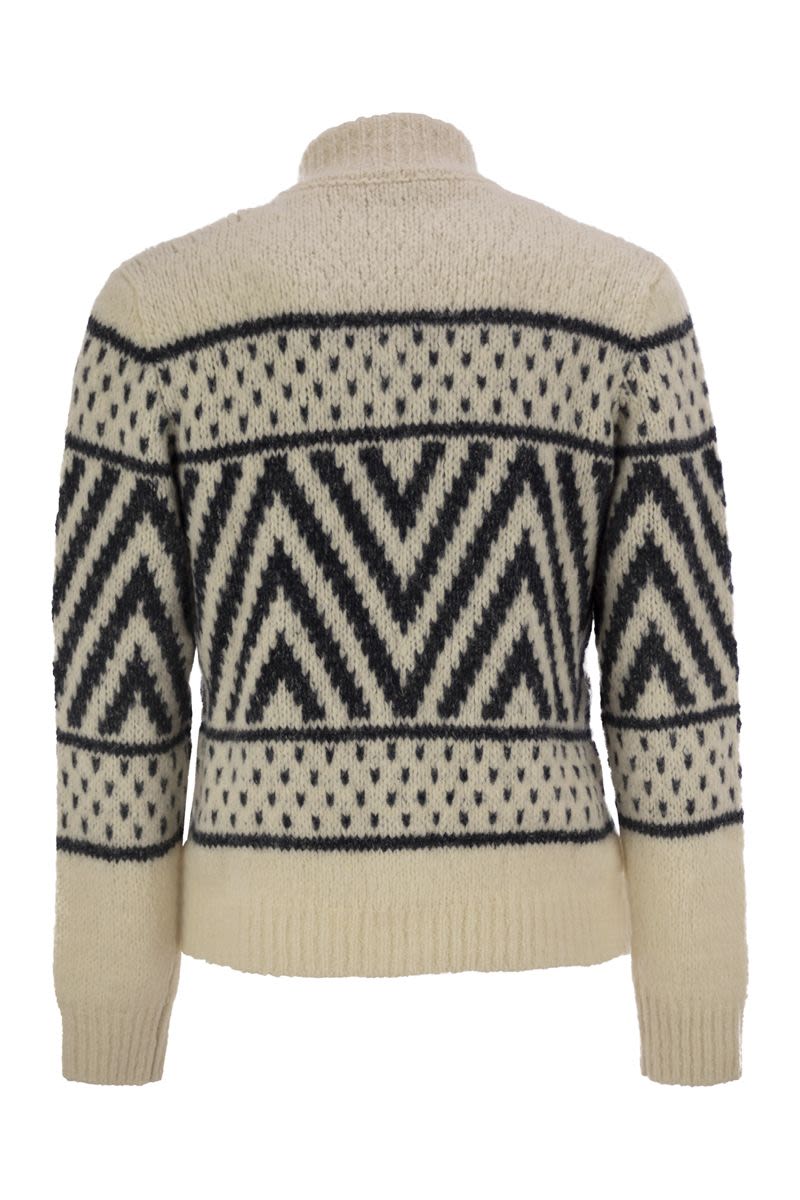 PESERICO Alpaca and Cotton Yarn T-Shirt with High Collar - Fall/Winter 2025