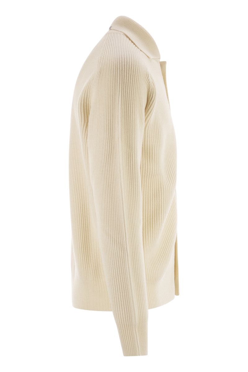 PESERICO English Ribbed Wool Cardigan for Men