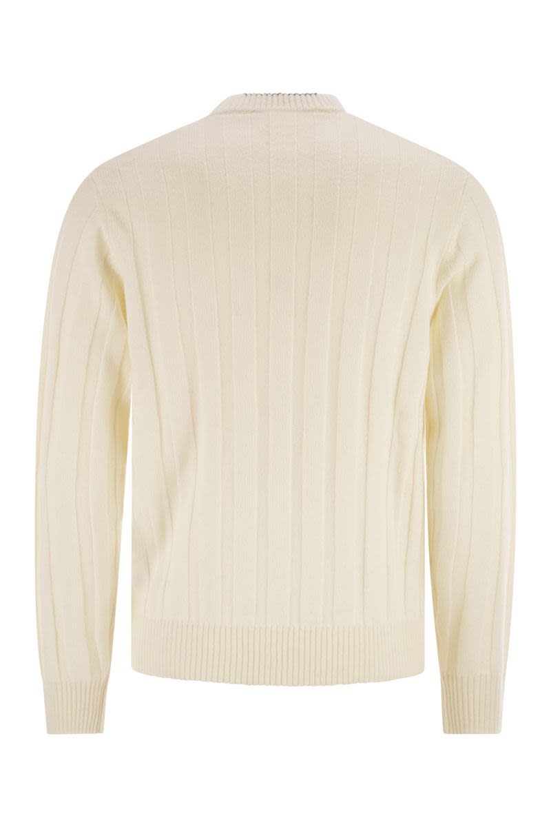 PESERICO Wool and Cashmere Ribbed Jumper for Men