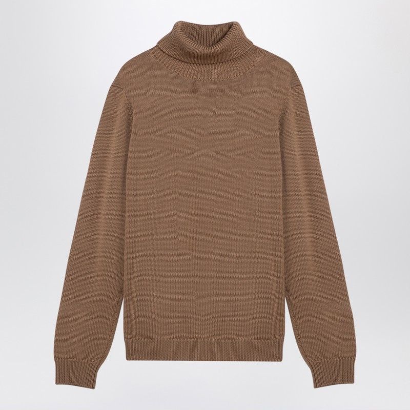 ROBERTO COLLINA Modern Merino Wool Turtleneck Pullover in Classic Fit