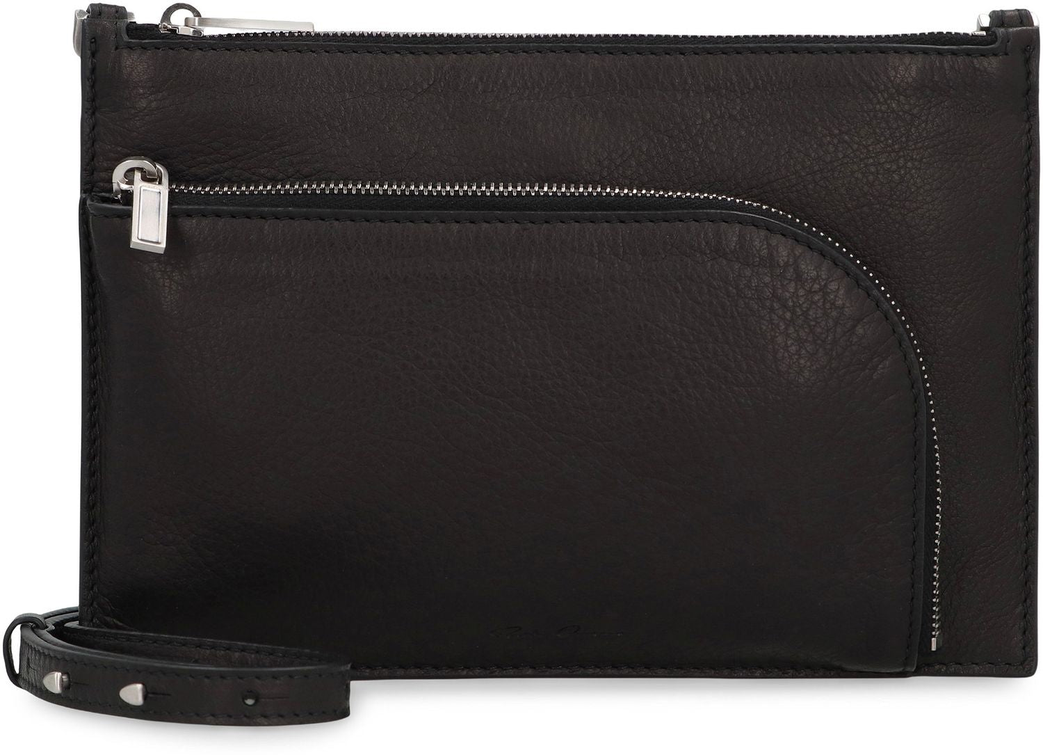 RICK OWENS Genuine Leather Clutch Bag - 22.5 cm x 14.5 cm