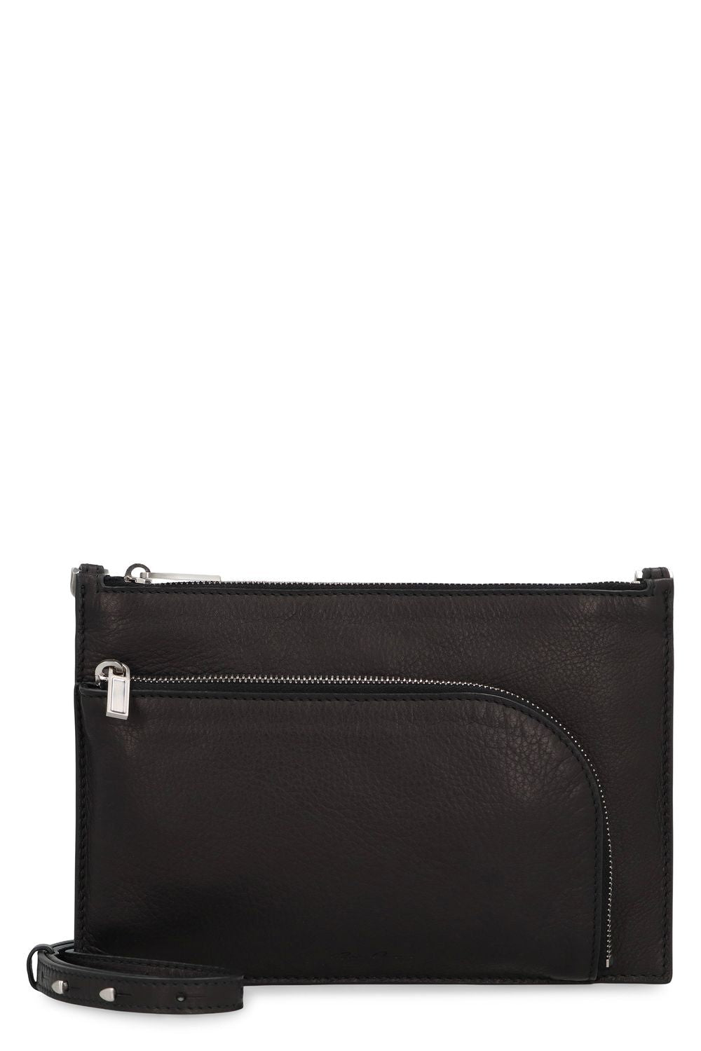 RICK OWENS Genuine Leather Clutch Bag - 22.5 cm x 14.5 cm