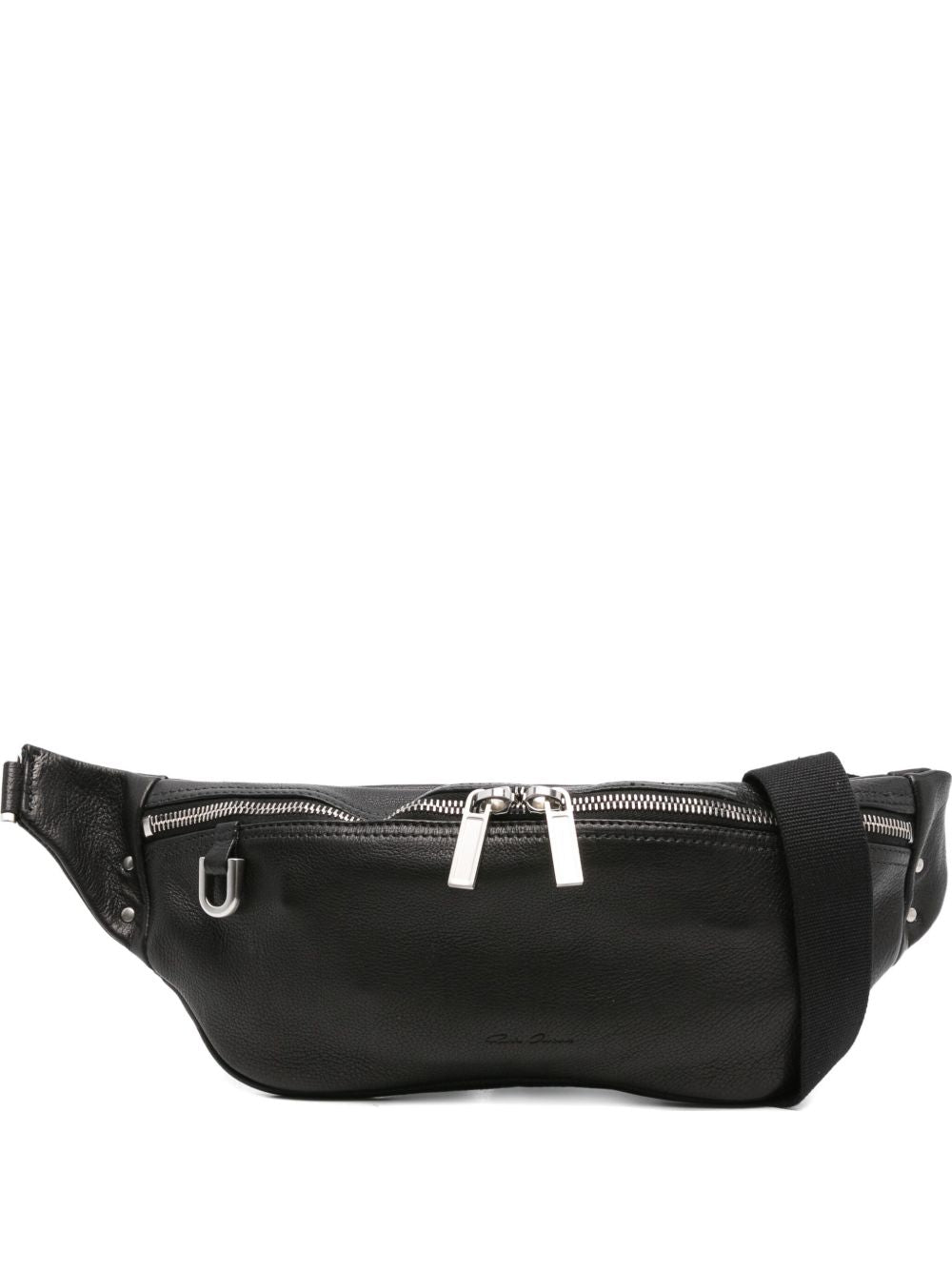 RICK OWENS Mini Leather Bumbag with Double Zip Fastening