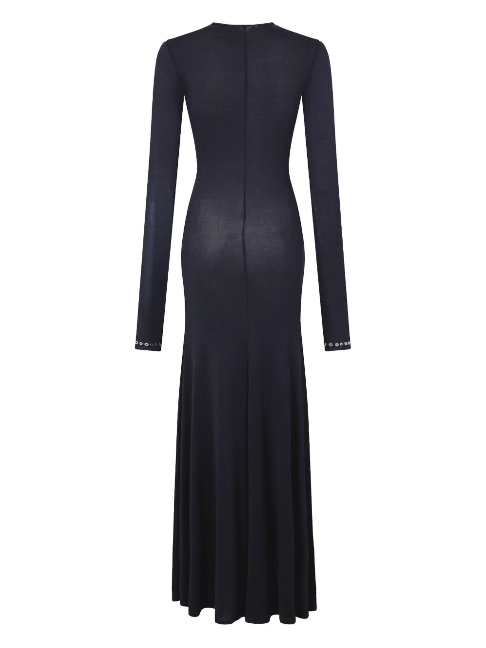 RABANNE Long Second-Skin Dress with Cut-Outs and Eyelets