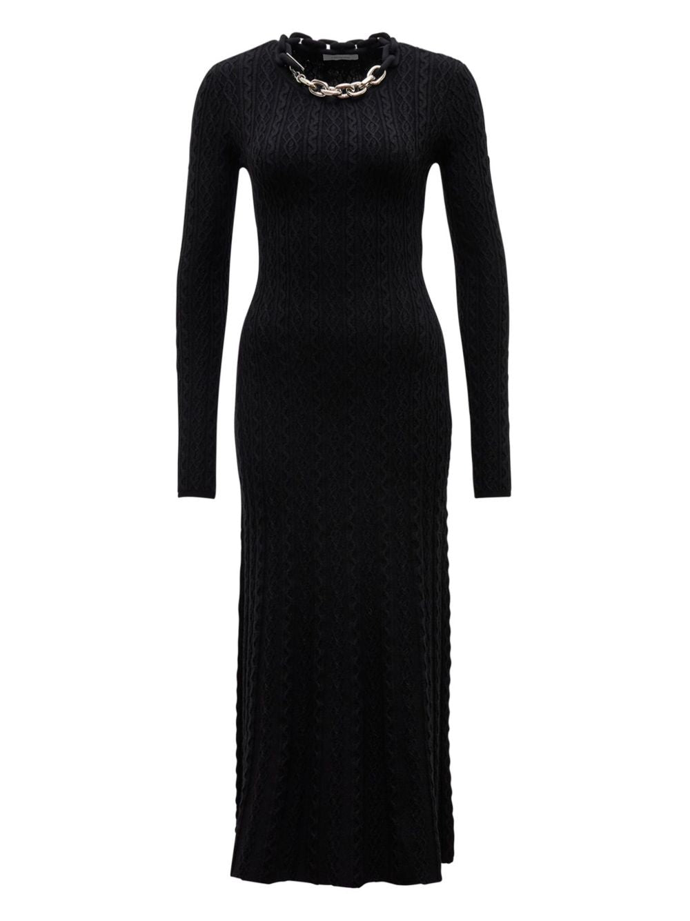 RABANNE Fitted Midi Dress with XL Link Chain Detail
