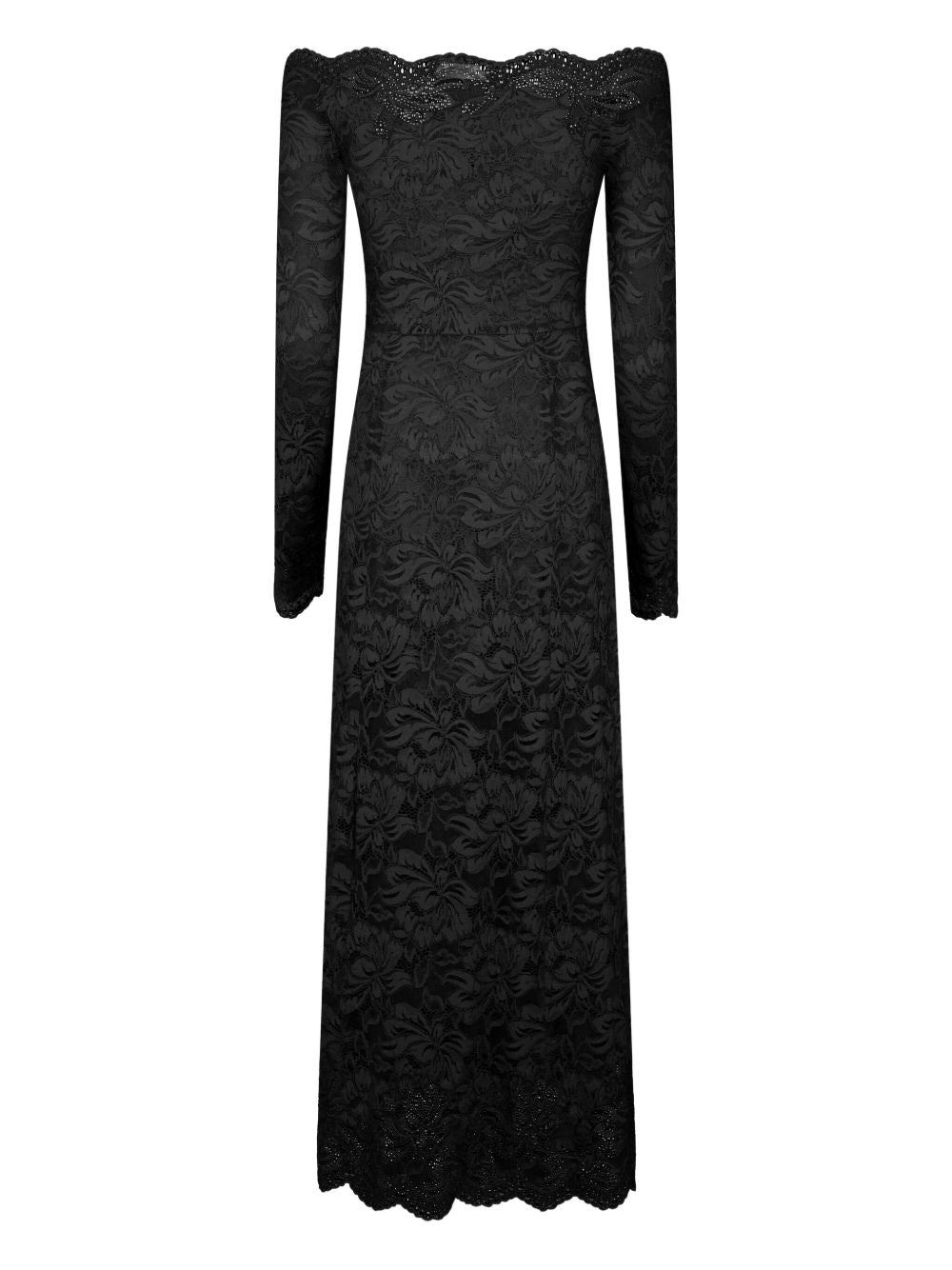 RABANNE Scalloped Bateau Neckline Mini Dress