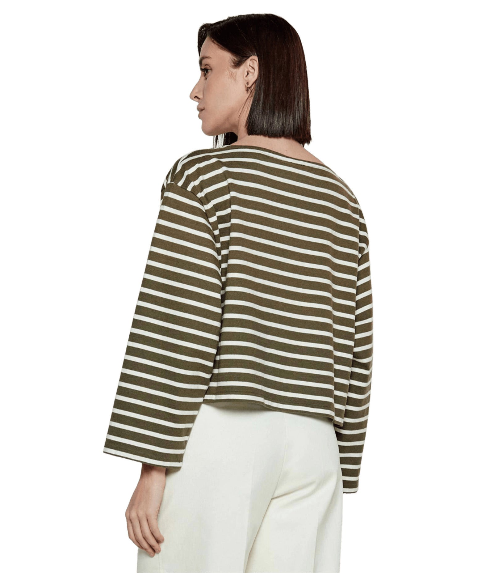 RALPH LAUREN Elegant Boat Neck Striped Sweater for Women