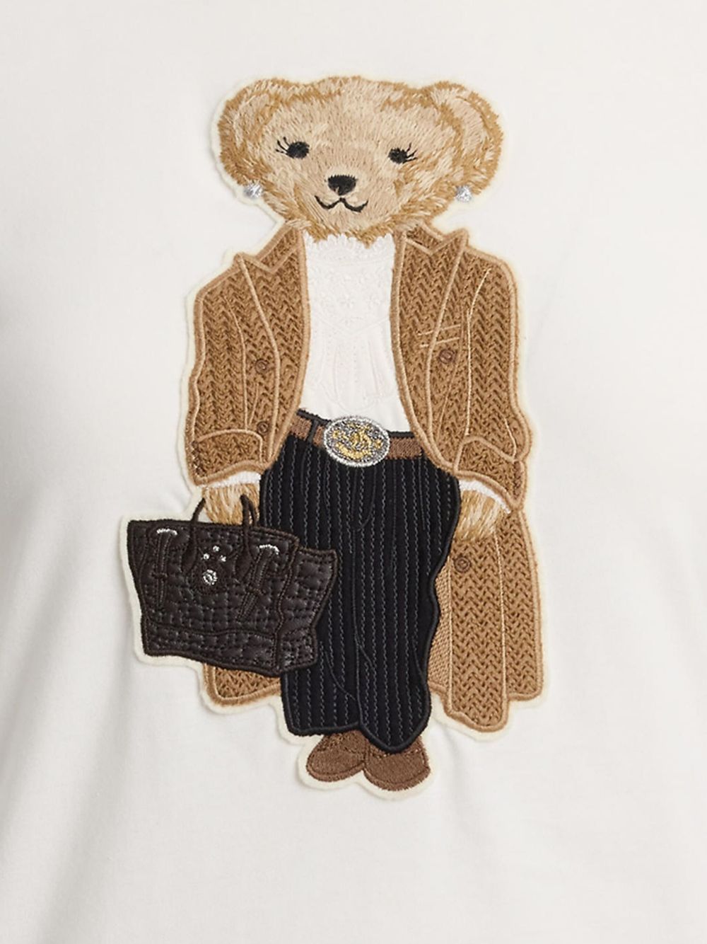 RALPH LAUREN Embroidered Bear T-Shirt for Women - FW25