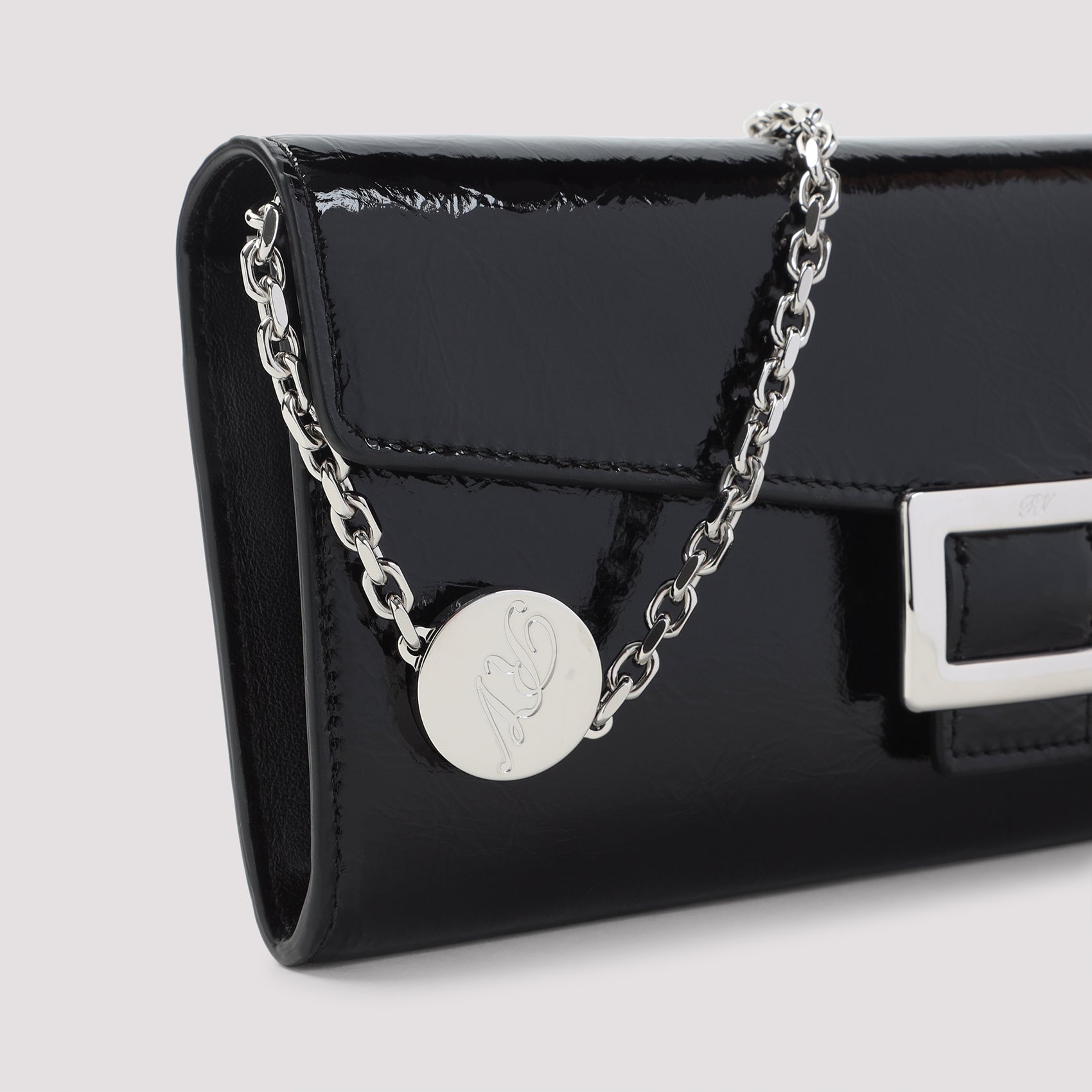 ROGER VIVIER Mini Belle Clutch - Elegant Leather Design 22CM x 11CM x 2.5CM