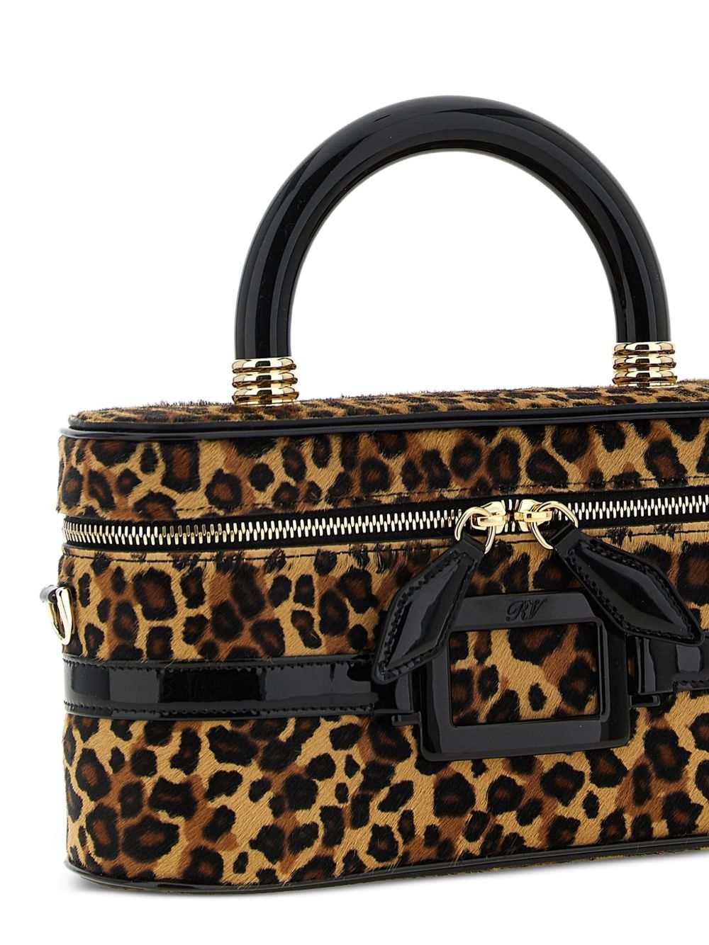 ROGER VIVIER Belle Vivier Vanity Mini Handbag - Leopard Print