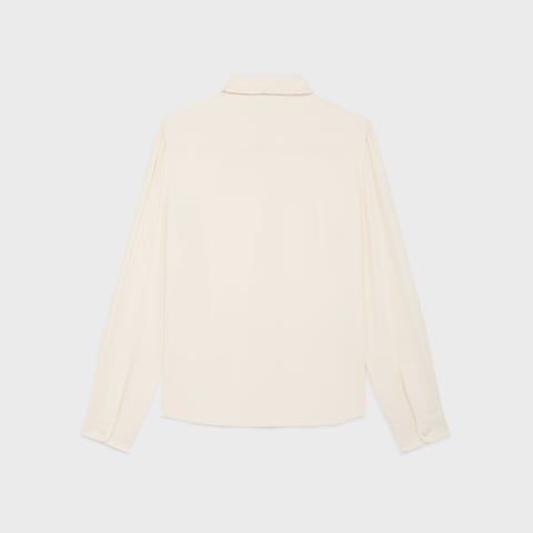 CELINE Creased Pleated Silk Shirt