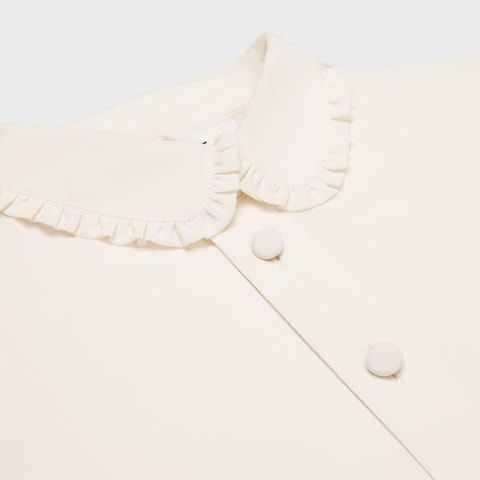 CELINE Creased Pleated Silk Shirt