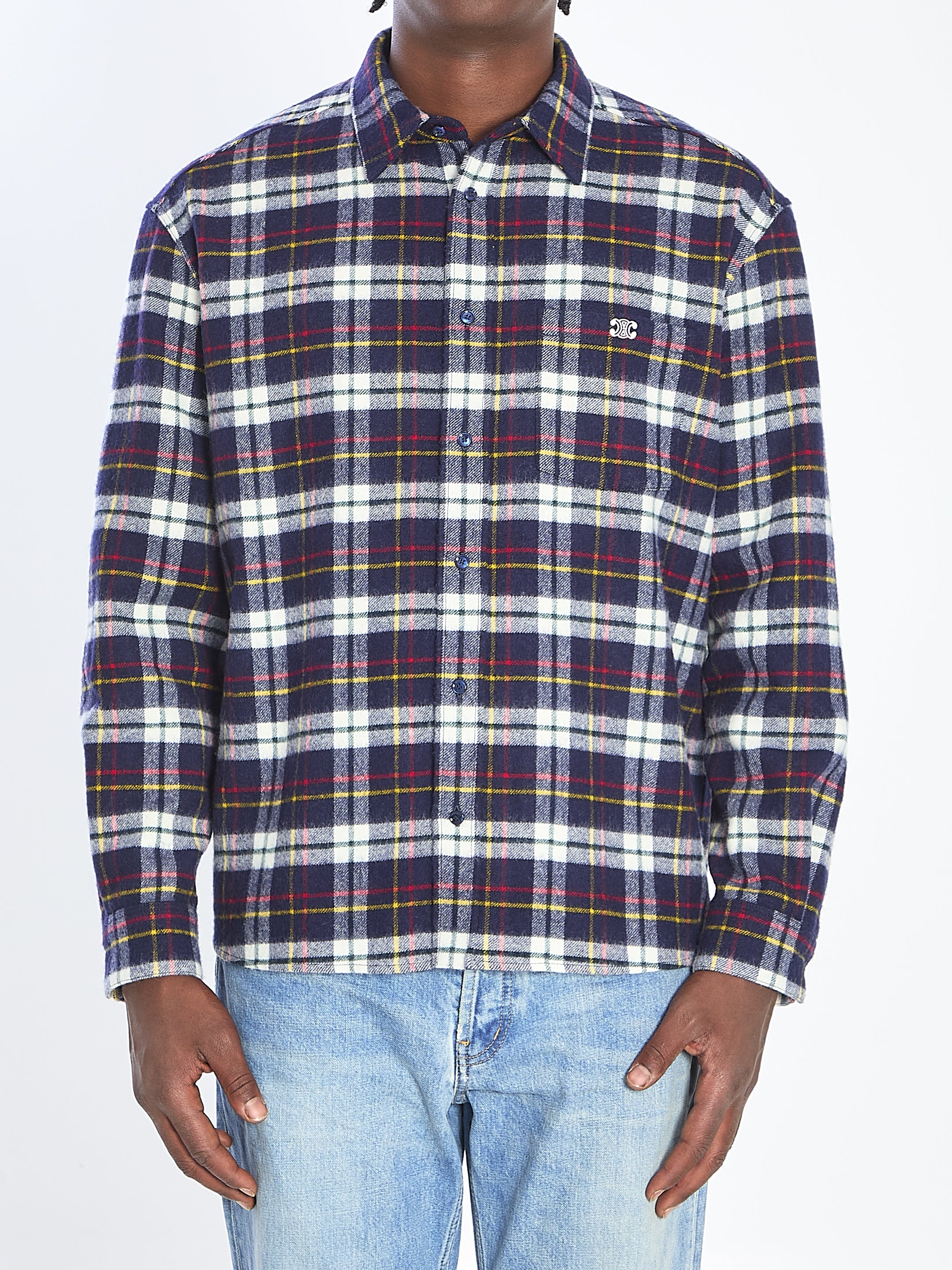 CELINE Soft Checkered Design Shirt - Size 41