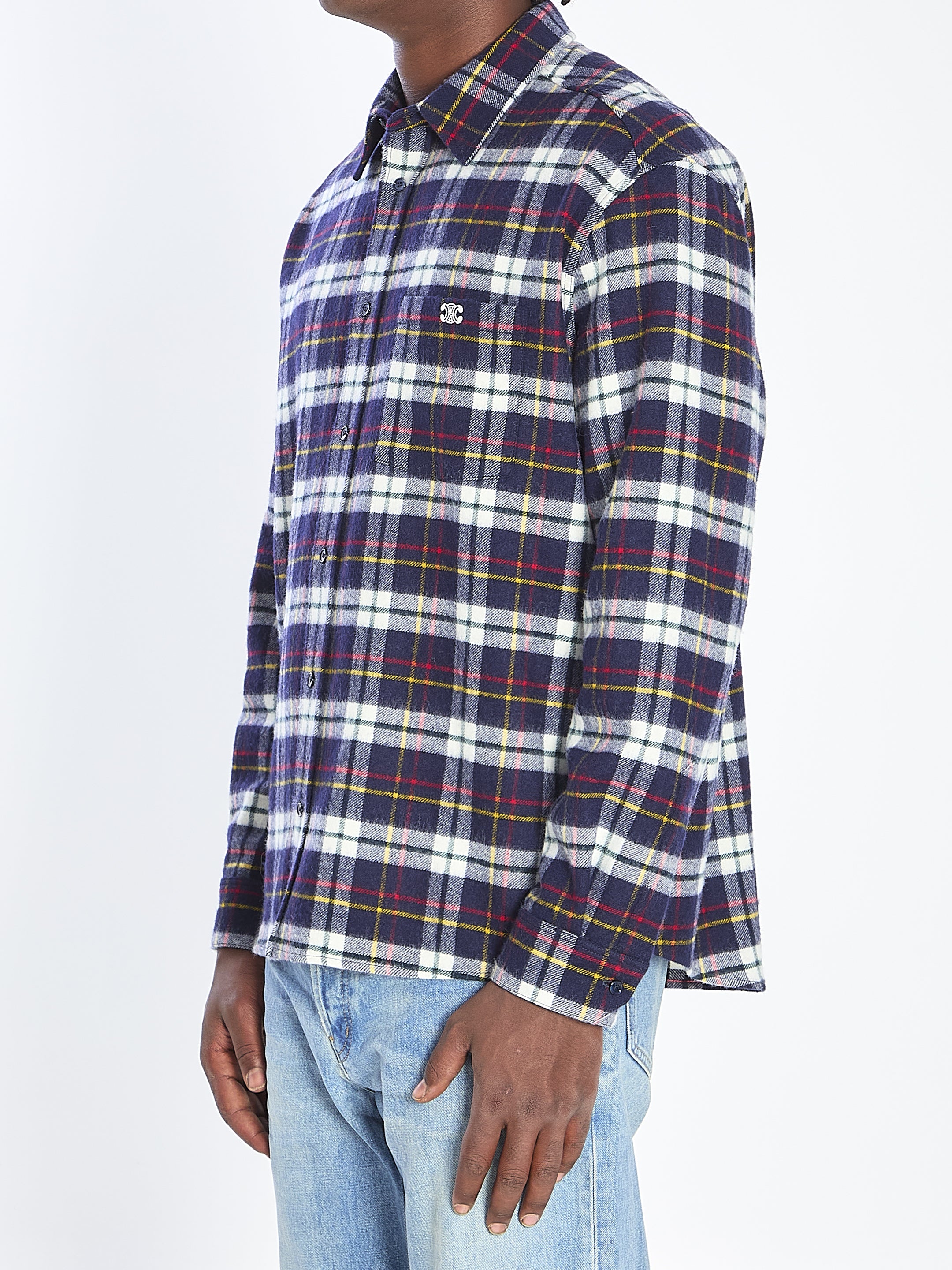 CELINE Soft Checkered Design Shirt - Size 41