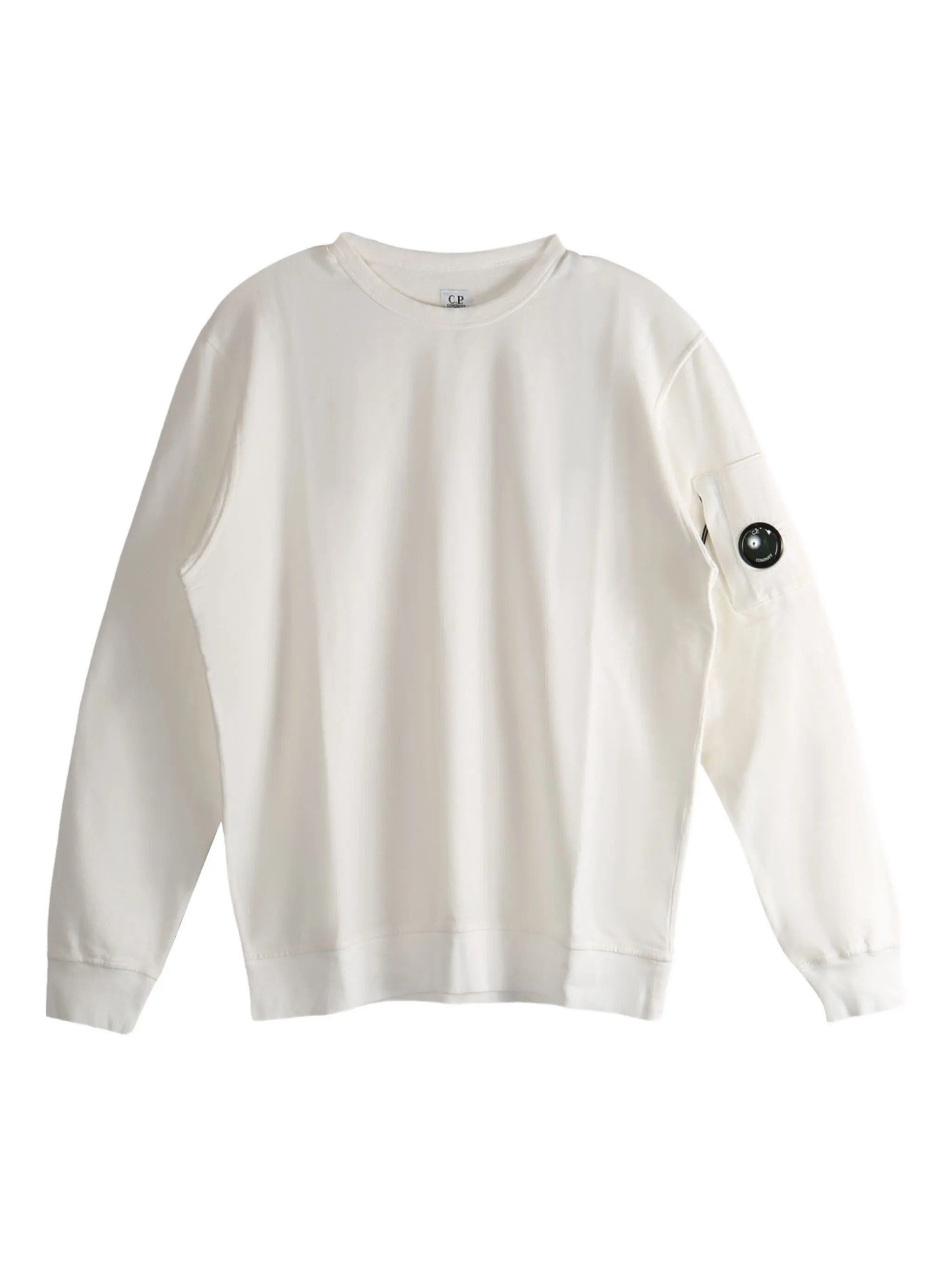C.P.COMPANY Light Fleece Crewneck Sweatshirt with Zip Pocket and Lens - FW25