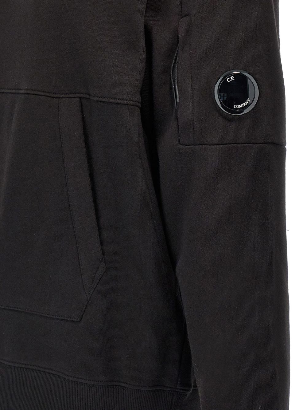 C.P.COMPANY Classic Hooded Cotton Hoodie with Zip Sleeve Pocket