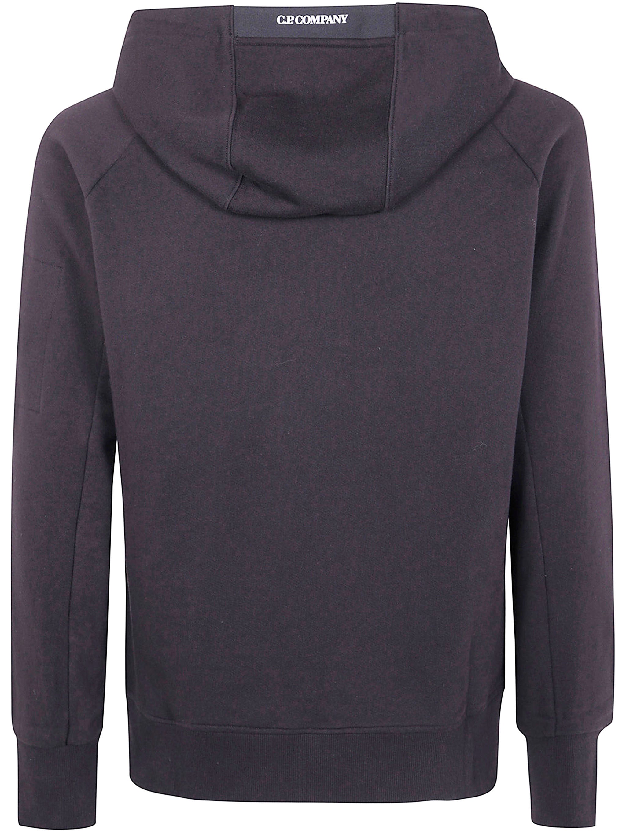 C.P.COMPANY Hooded Sweatshirt in Diagonal Raised Fleece