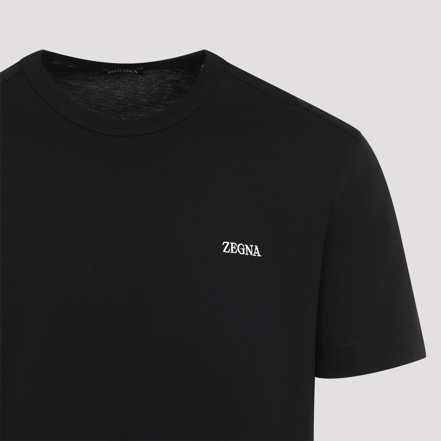 ZEGNA Classic Black Cotton T-Shirt for Men