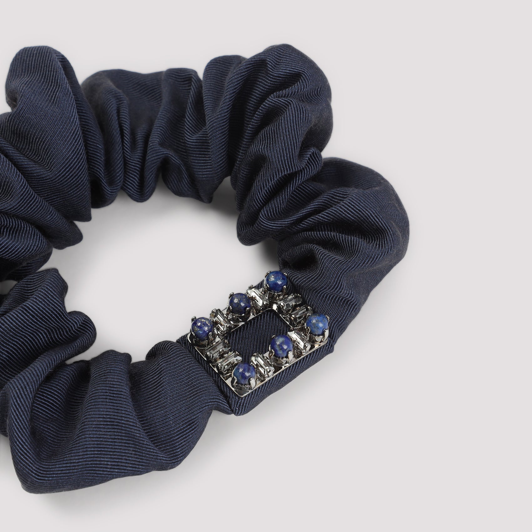 ROGER VIVIER Tres Vivier Stone Cotton Scrunchie