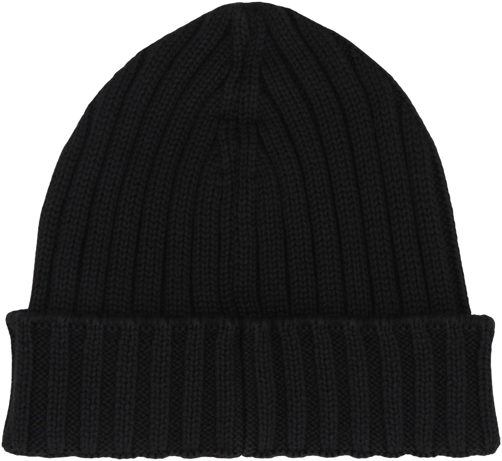 C.P.COMPANY Ribbed Beanie with Logo Patch